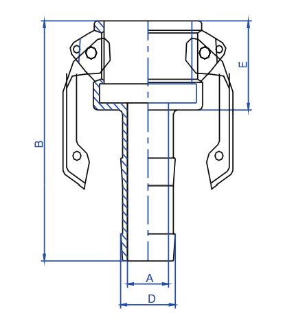 Brass Type C Hose Tail Lever Coupling